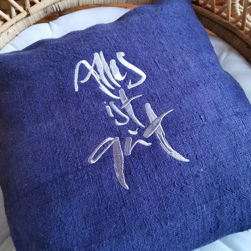 Kissenhülle Bauernleinen "Alles ist gut"