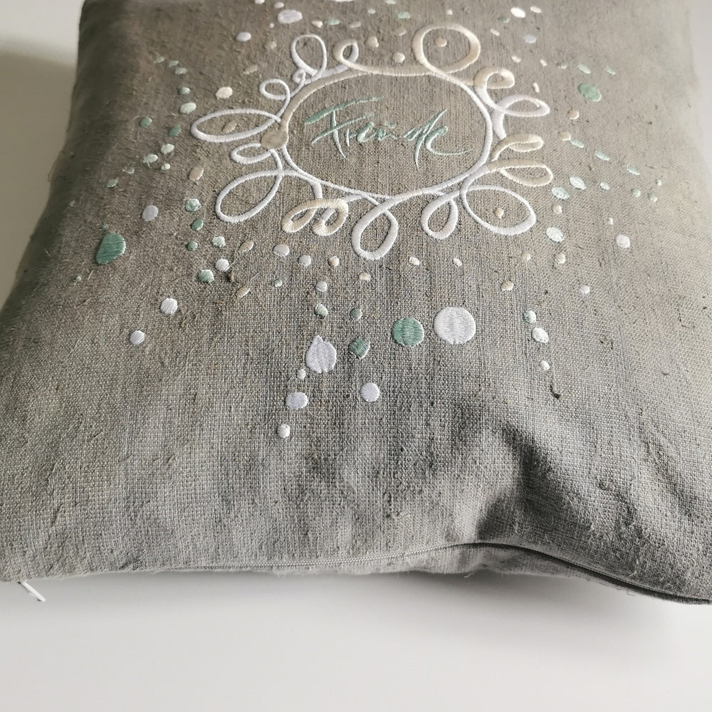 Kissenhülle Bauernleinen "Freude/Ornament"