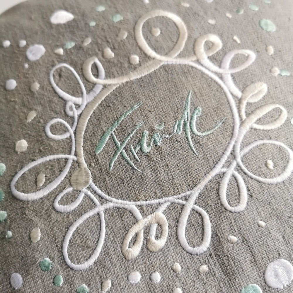 Kissenhülle Bauernleinen "Freude/Ornament"