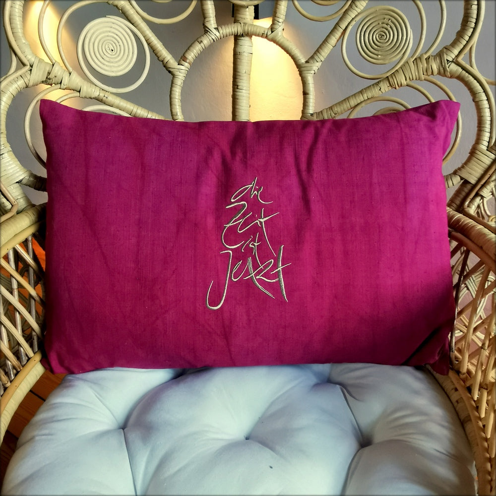 Kissenhülle Bauernleinen "die Zeit ist Jetzt"