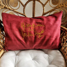 Kissenhülle Bauernleinen "Herzenswarm und Seelentief"