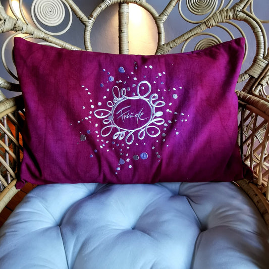 Kissenhülle Bauernleinen "Freude/Ornament"