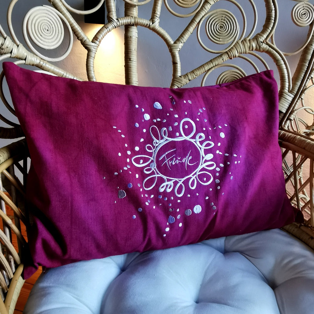 Kissenhülle Bauernleinen "Freude/Ornament"