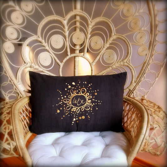 Kissenhülle Bauernleinen "Liebe/Ornament"