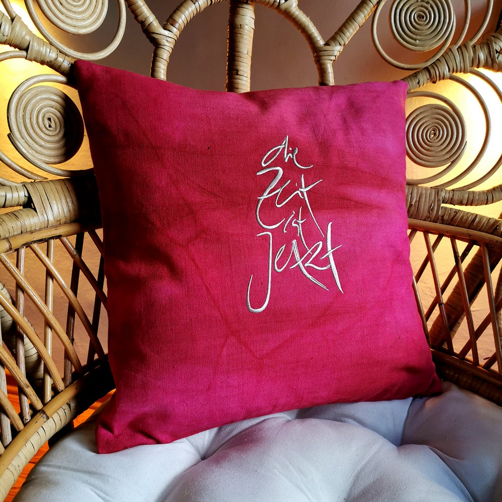 Kissenhülle Bauernleinen "die Zeit ist Jetzt"