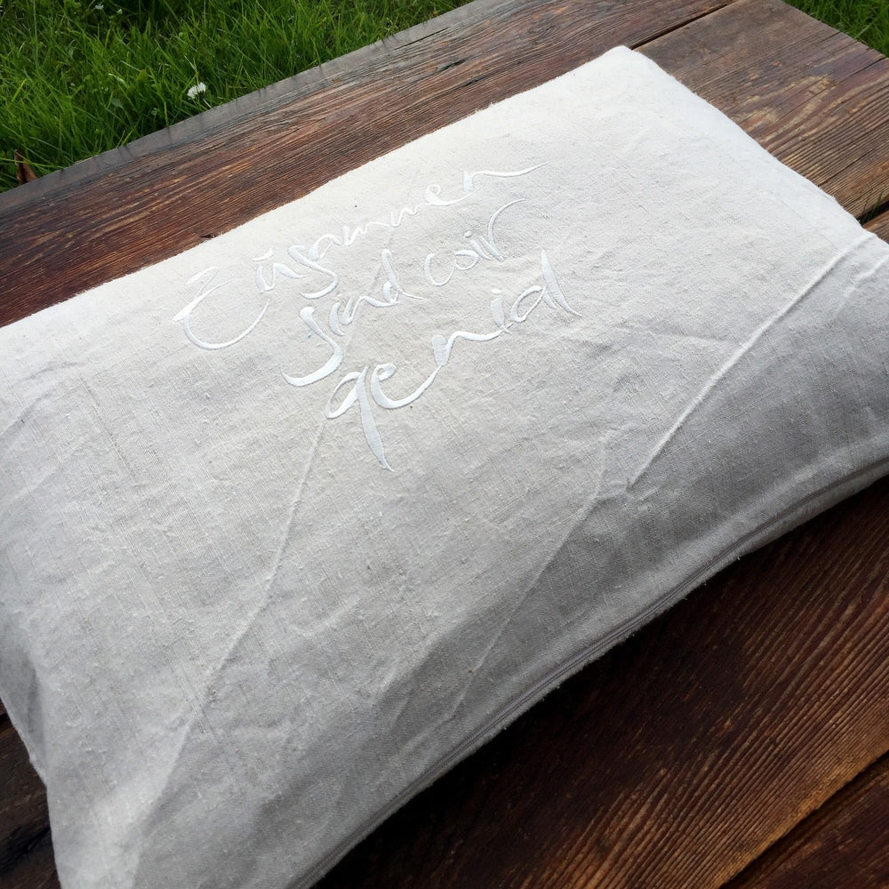 Kissenhülle Bauernleinen "Zusammen sind wir genial" Natur