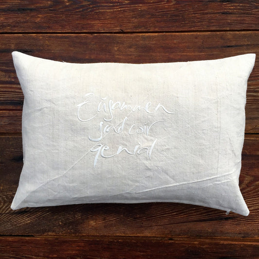 Kissenhülle Bauernleinen "Zusammen sind wir genial" Natur