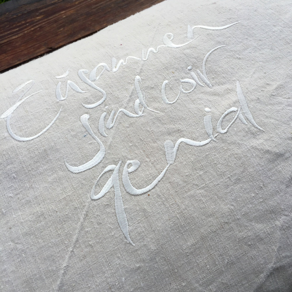 Kissenhülle Bauernleinen "Zusammen sind wir genial" Natur