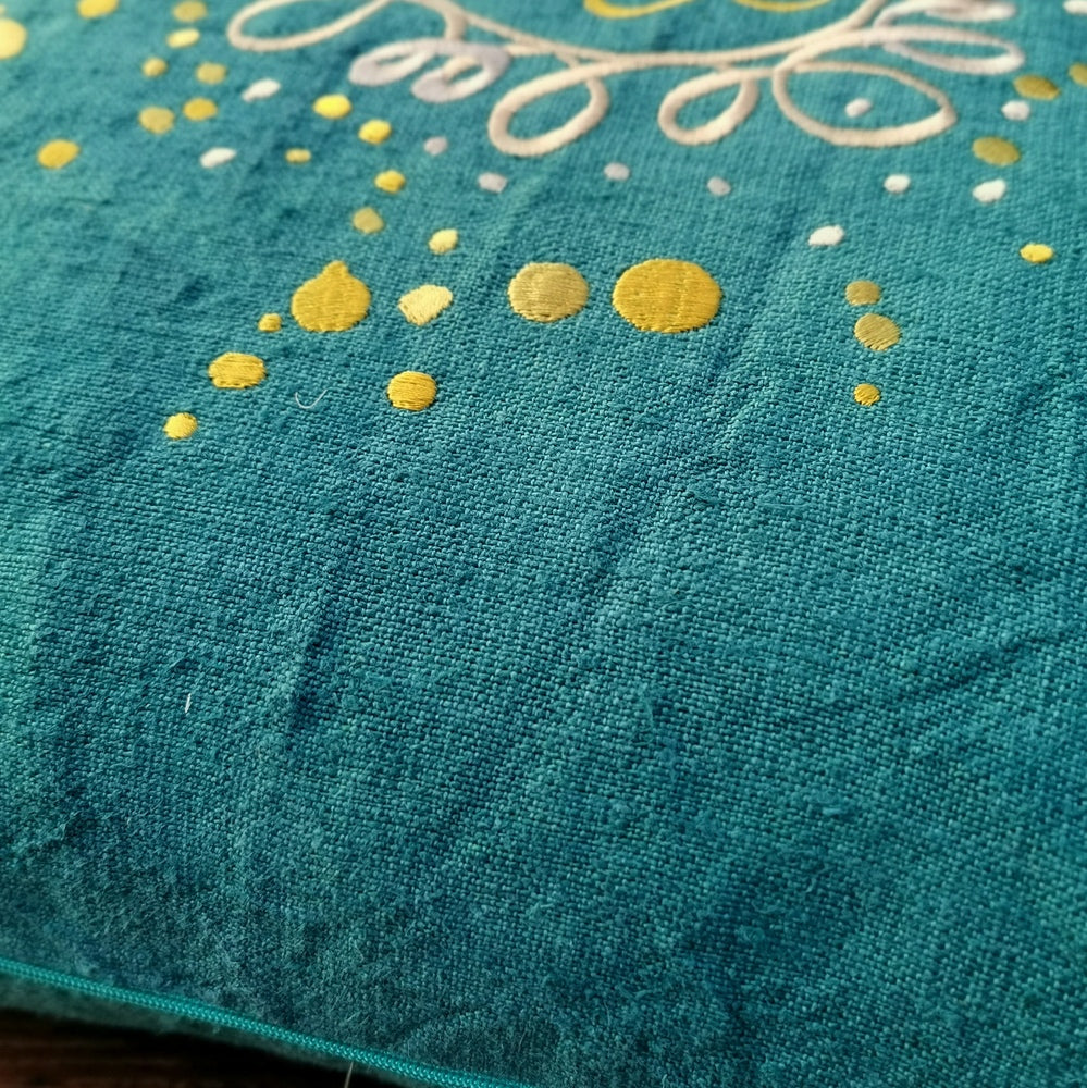 Kissenhülle Bauernleinen "Liebe/Ornament"