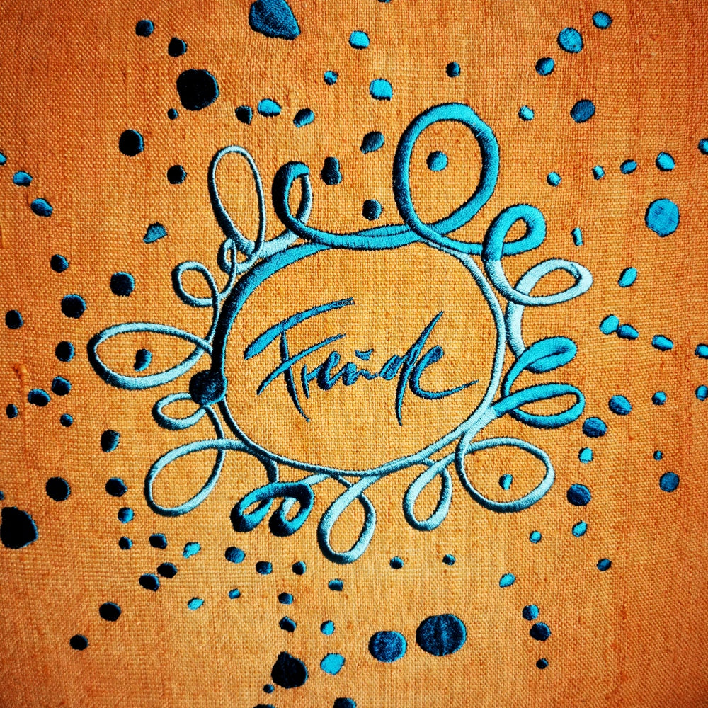 Kissenhülle Bauernleinen "Freude/Ornament"