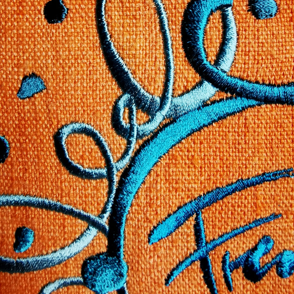 Kissenhülle Bauernleinen "Freude/Ornament"