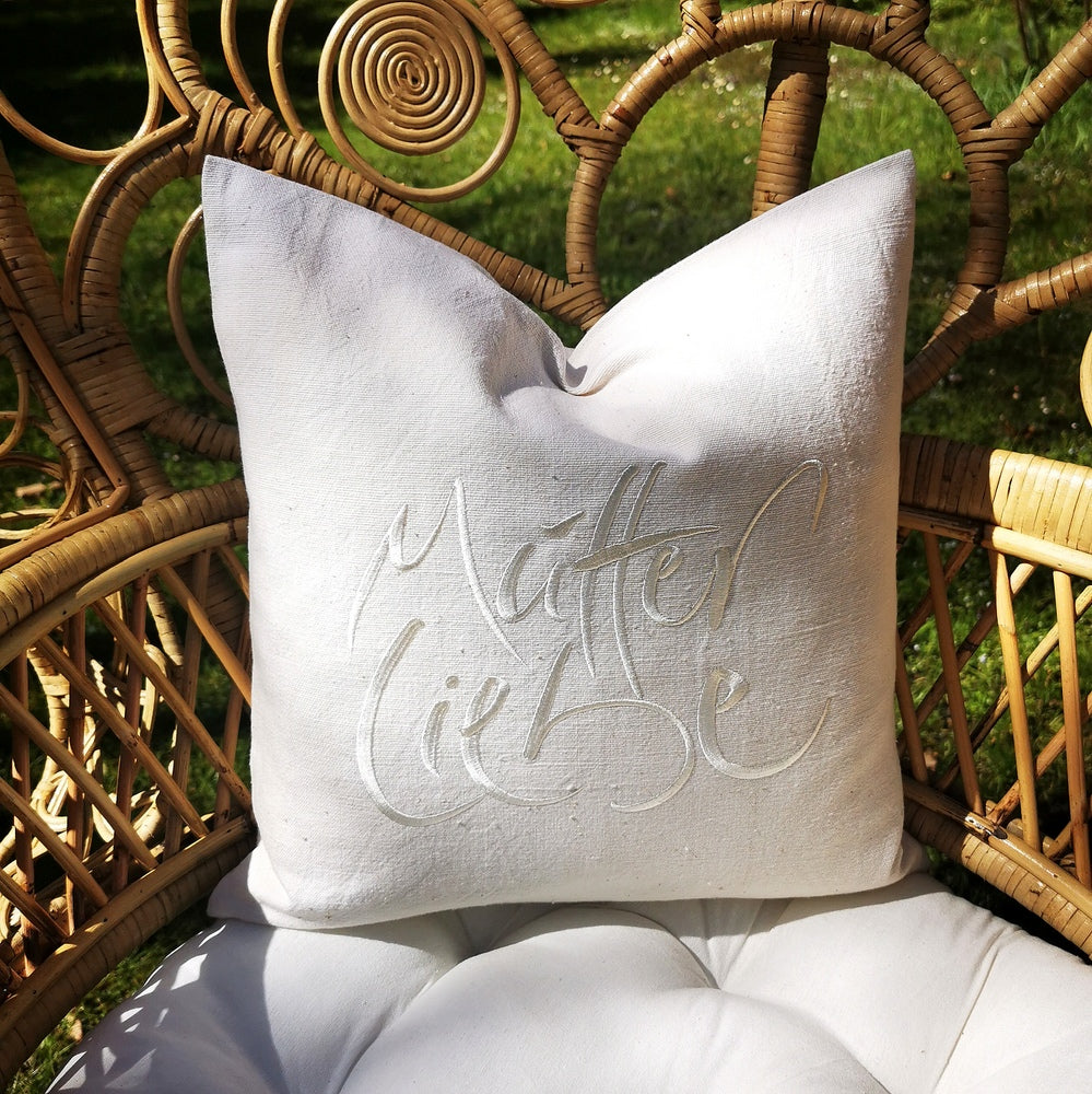 Kissenhülle Bauernleinen "MutterLiebe"