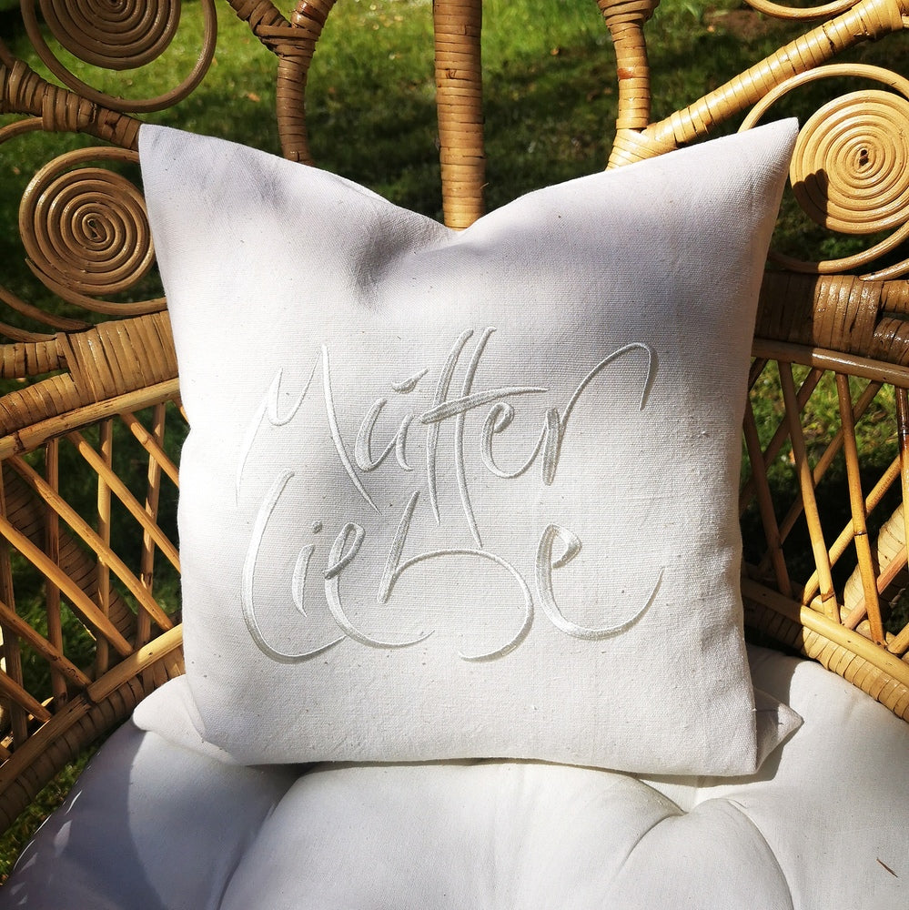 Kissenhülle Bauernleinen "MutterLiebe"