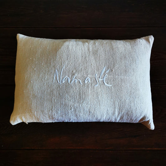 Kissenhülle Bauernleinen "Namasté"