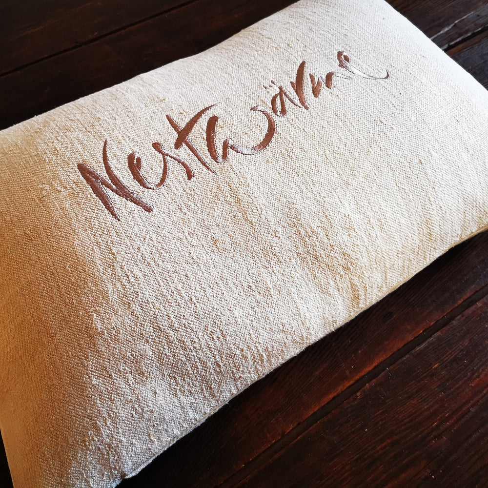 Kissenhülle Bauernleinen "Nestwärme"