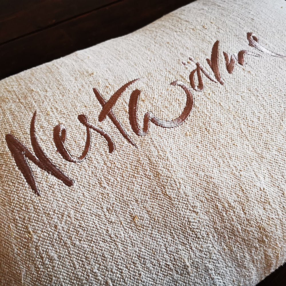 Kissenhülle Bauernleinen "Nestwärme"