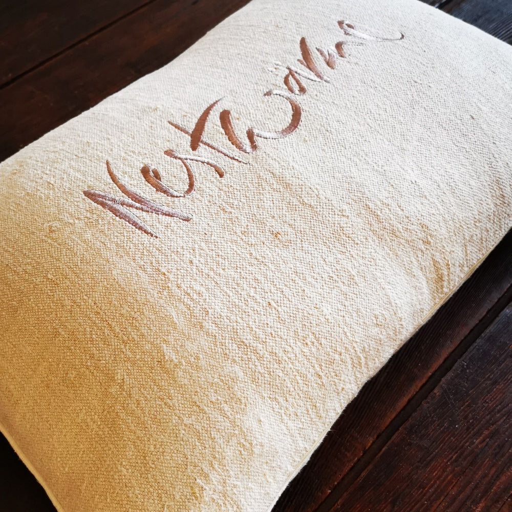 Kissenhülle Bauernleinen "Nestwärme"