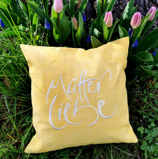 Kissenhülle Bauernleinen "MutterLiebe"
