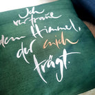 Kissenhülle Bauernleinen "Ich vertraue dem Himmel, der mich trägt."