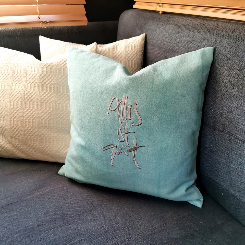 Kissenhülle Bauernleinen "Alles ist gut"