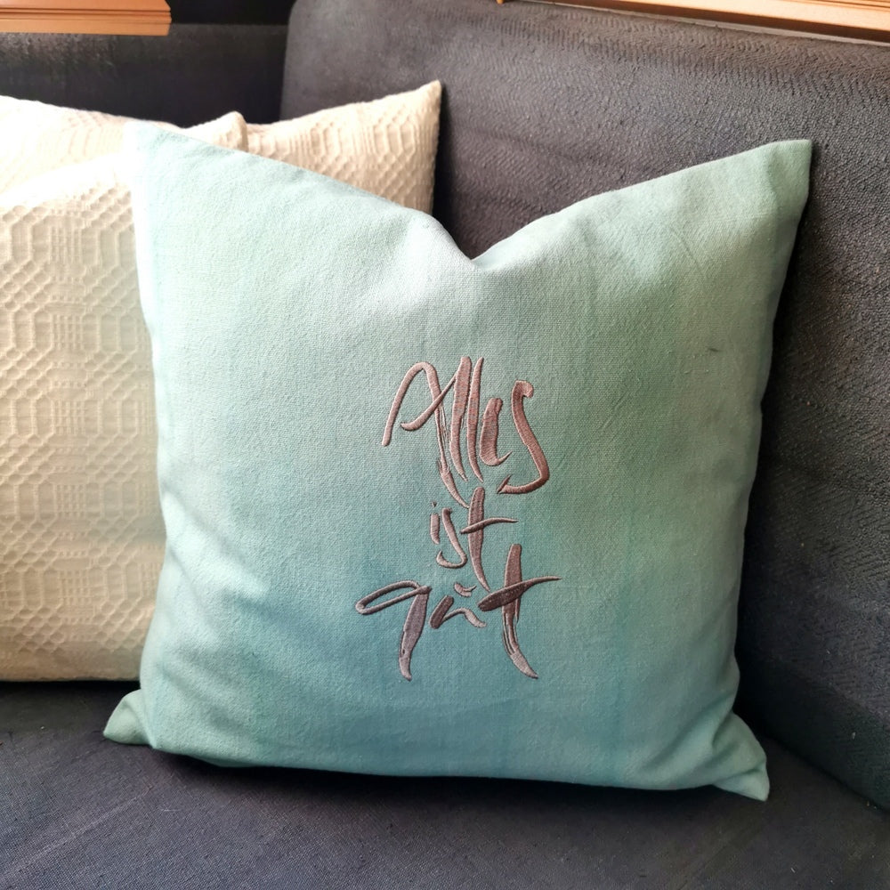 Kissenhülle Bauernleinen "Alles ist gut"