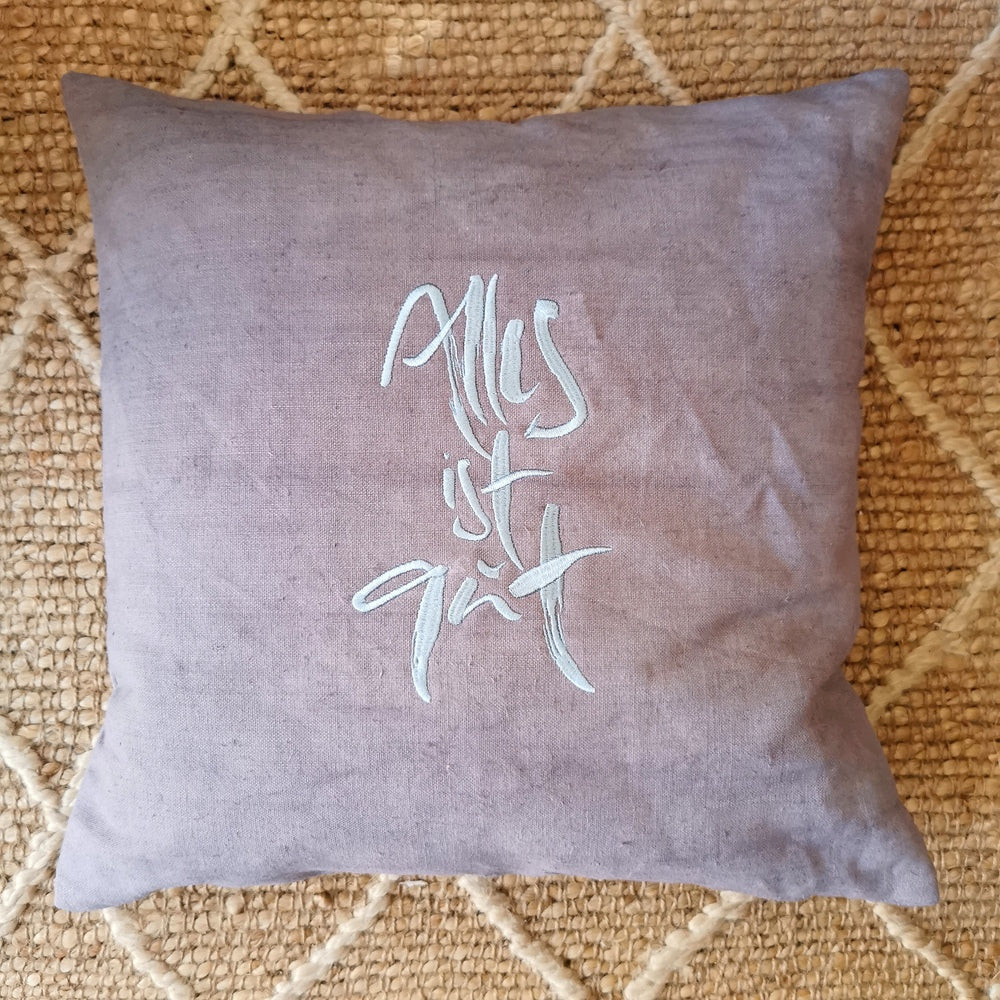 Kissenhülle Bauernleinen "Alles ist gut"