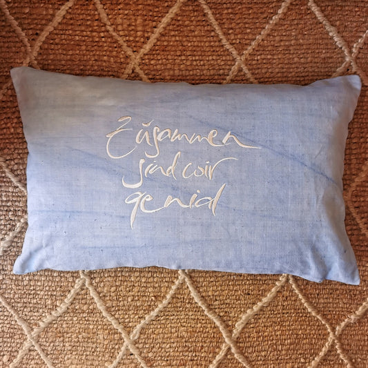 Kissenhülle Bauernleinen "Zusammen sind wir genial"