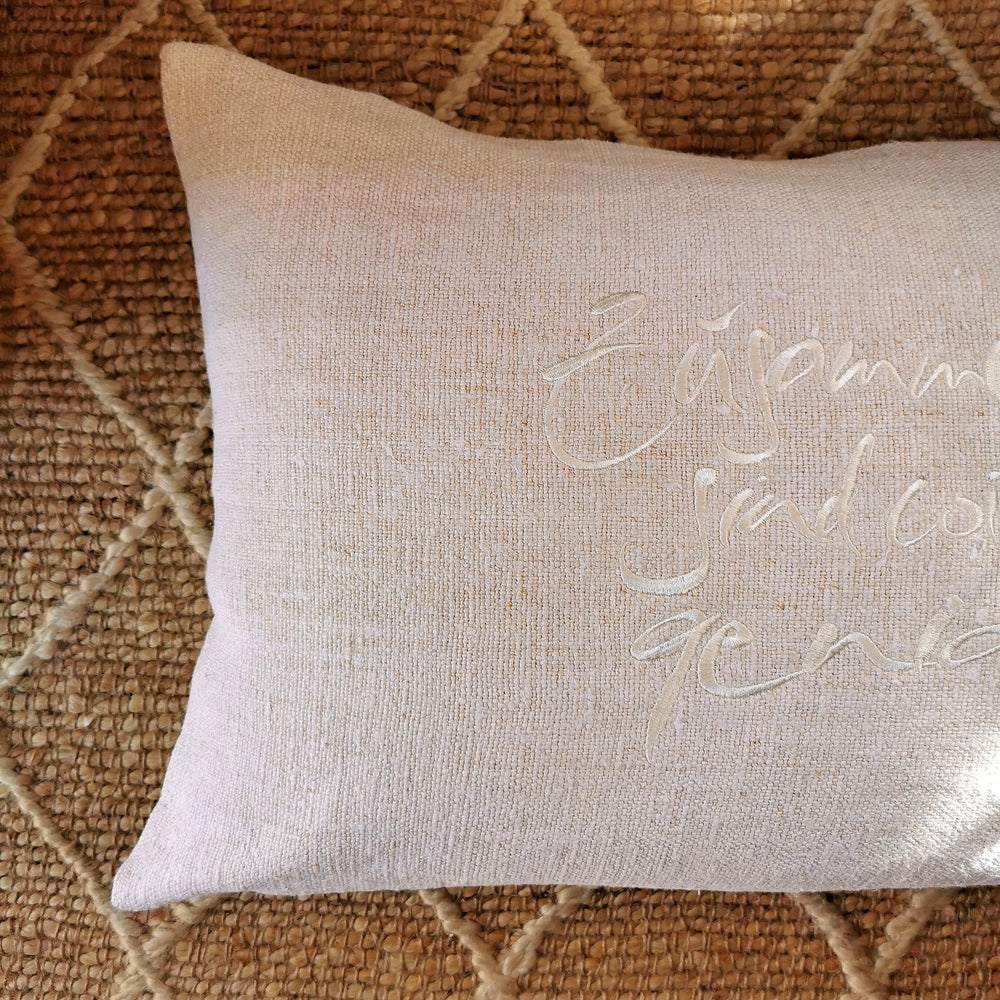 Kissenhülle Bauernleinen "Zusammen sind wir genial"