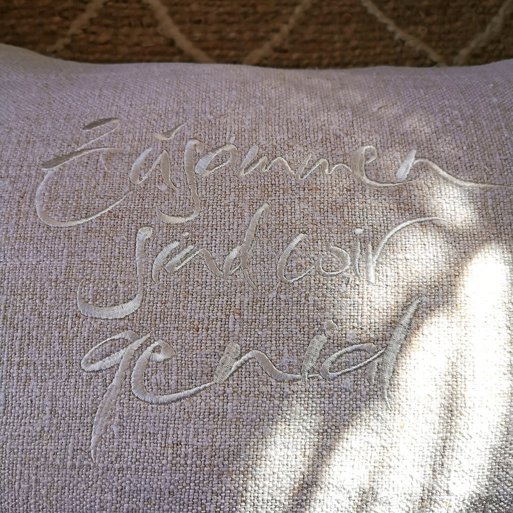 Kissenhülle Bauernleinen "Zusammen sind wir genial"