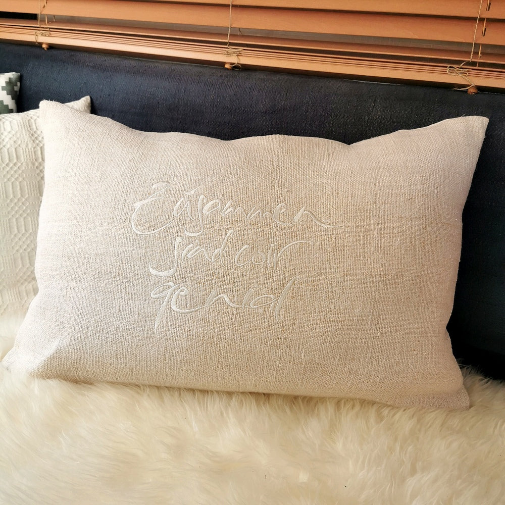 Kissenhülle Bauernleinen "Zusammen sind wir genial"