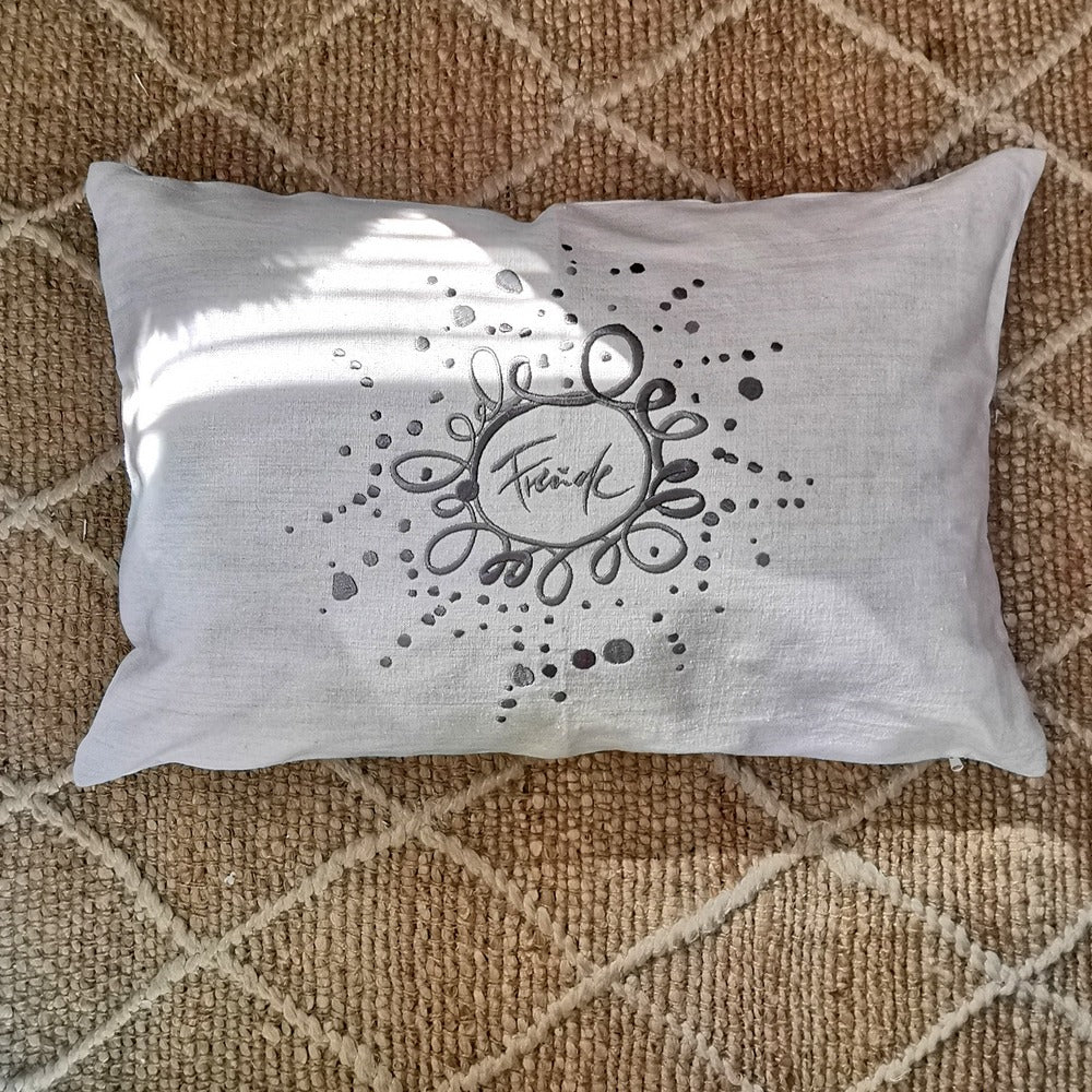 Kissenhülle Bauernleinen "Freude/Ornament"