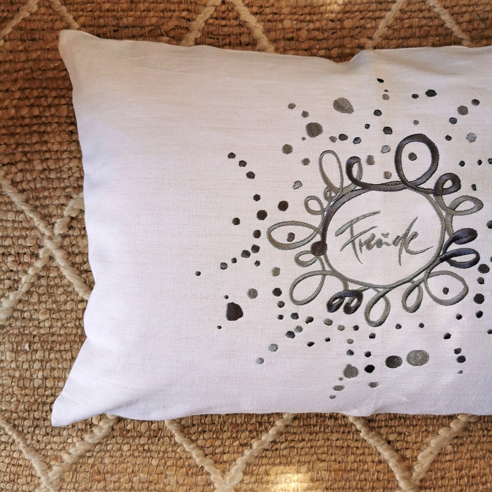 Kissenhülle Bauernleinen "Freude/Ornament"