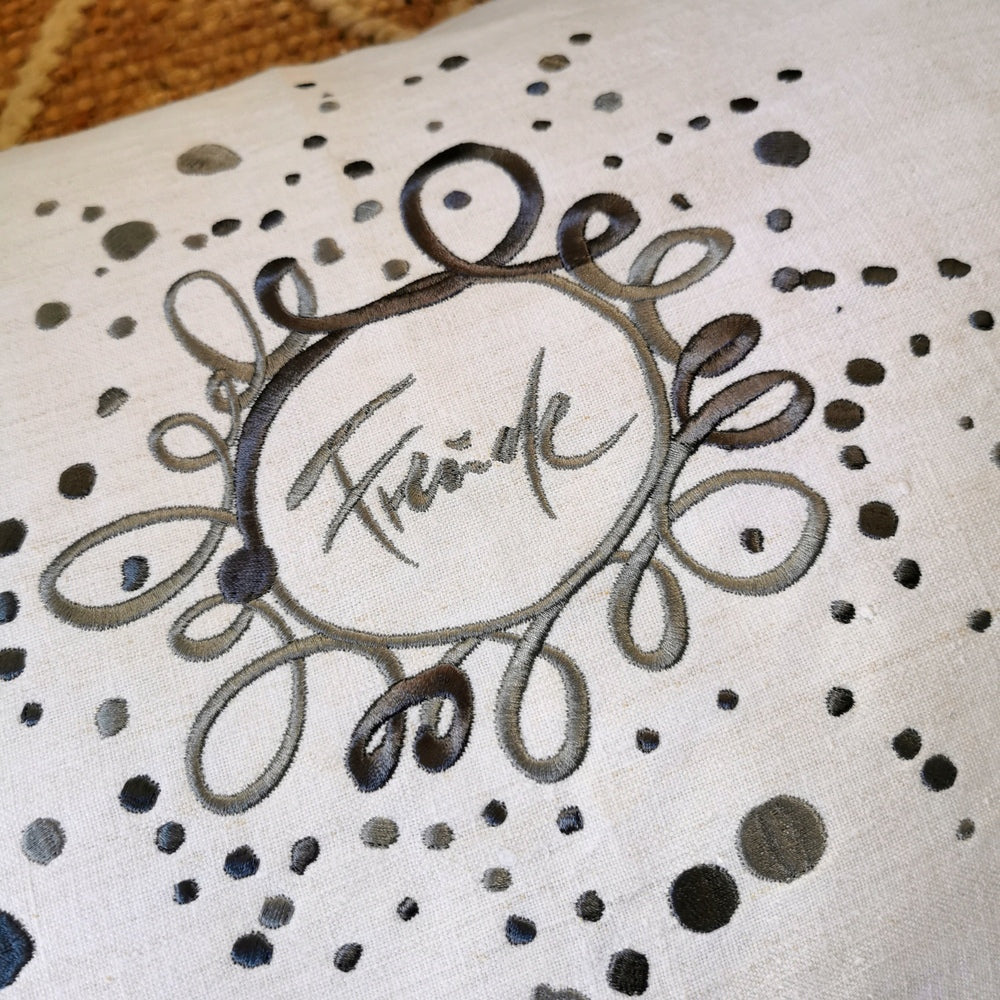 Kissenhülle Bauernleinen "Freude/Ornament"