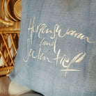 Kissenhülle Bauernleinen "Herzenswarm und Seelentief"