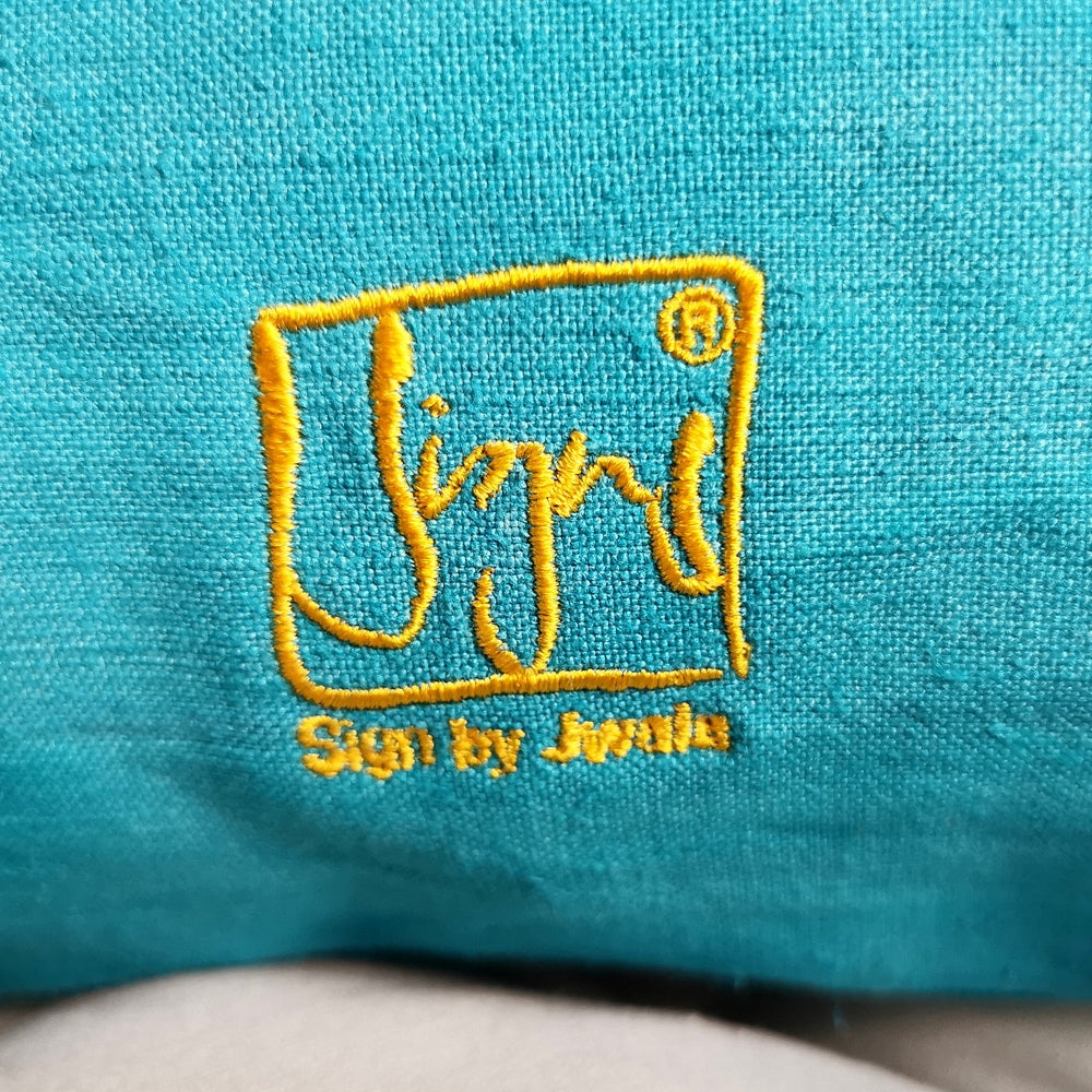 Bauernleinen Zirbenkissen "Liebe/Ornament"