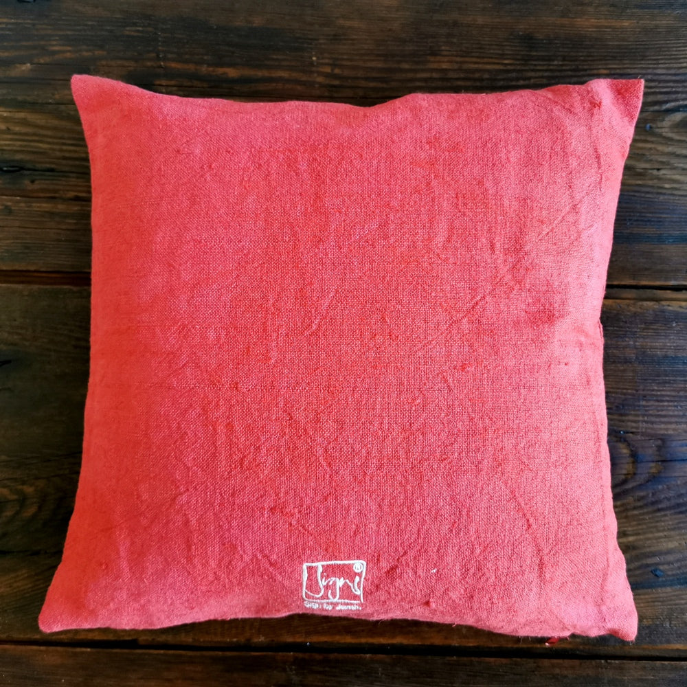 Bauernleinen Zirbenkissen "Die Zeit ist Jetzt"