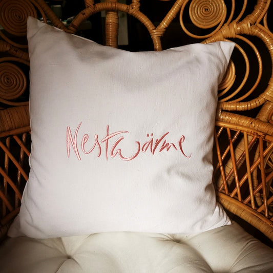 Bauernleinen Zirbenkissen "Nestwärme" 45x45 cm