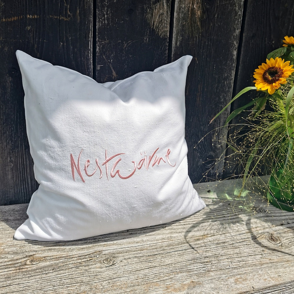 Bauernleinen Zirbenkissen "Nestwärme" 45x45 cm