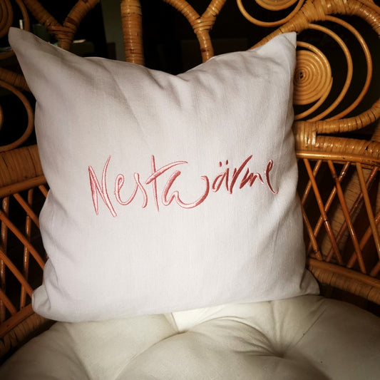 Bauernleinen Zirbenkissen "Nestwärme" 40x40 cm