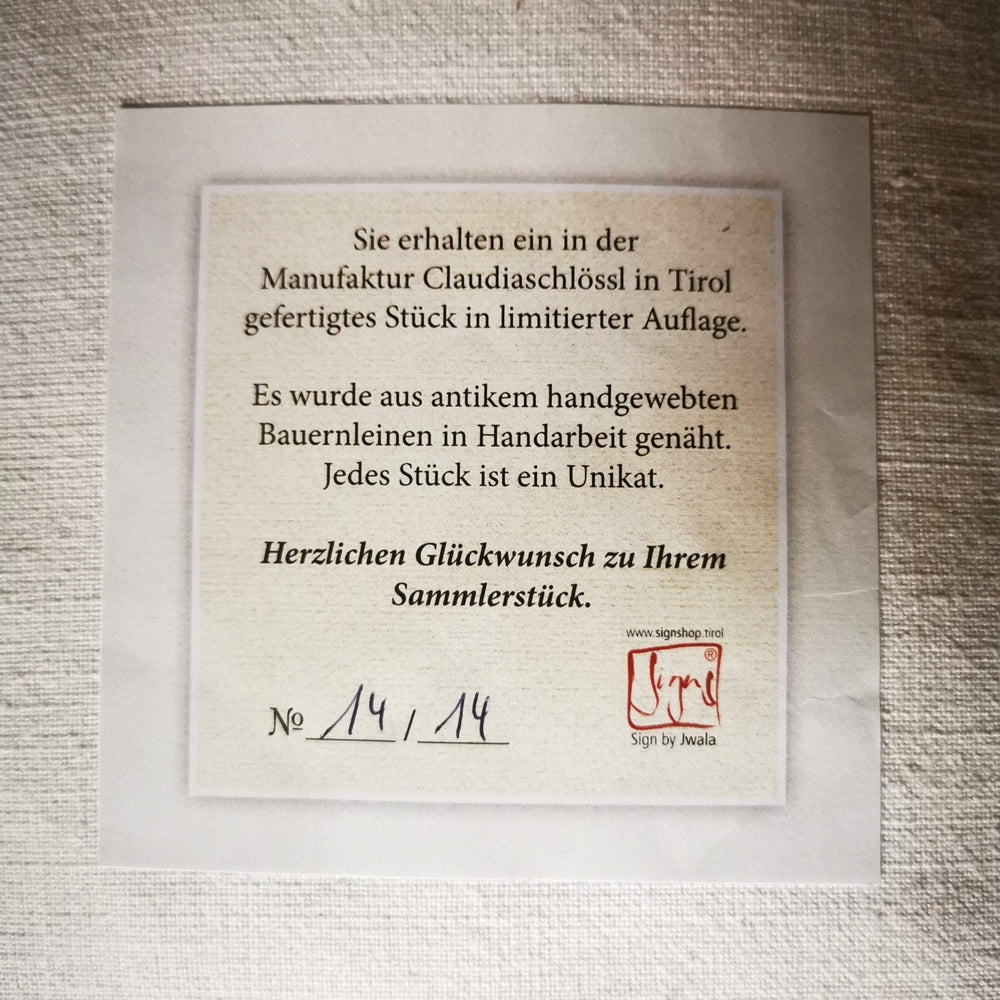 Bauernleinen Zirbenkissen "Nestwärme" 40x40 cm