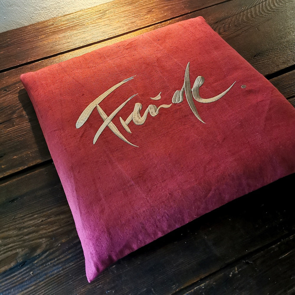 Bauernleinen-Flachkissen "Freude"