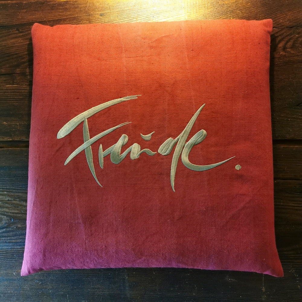 Bauernleinen-Flachkissen "Freude"