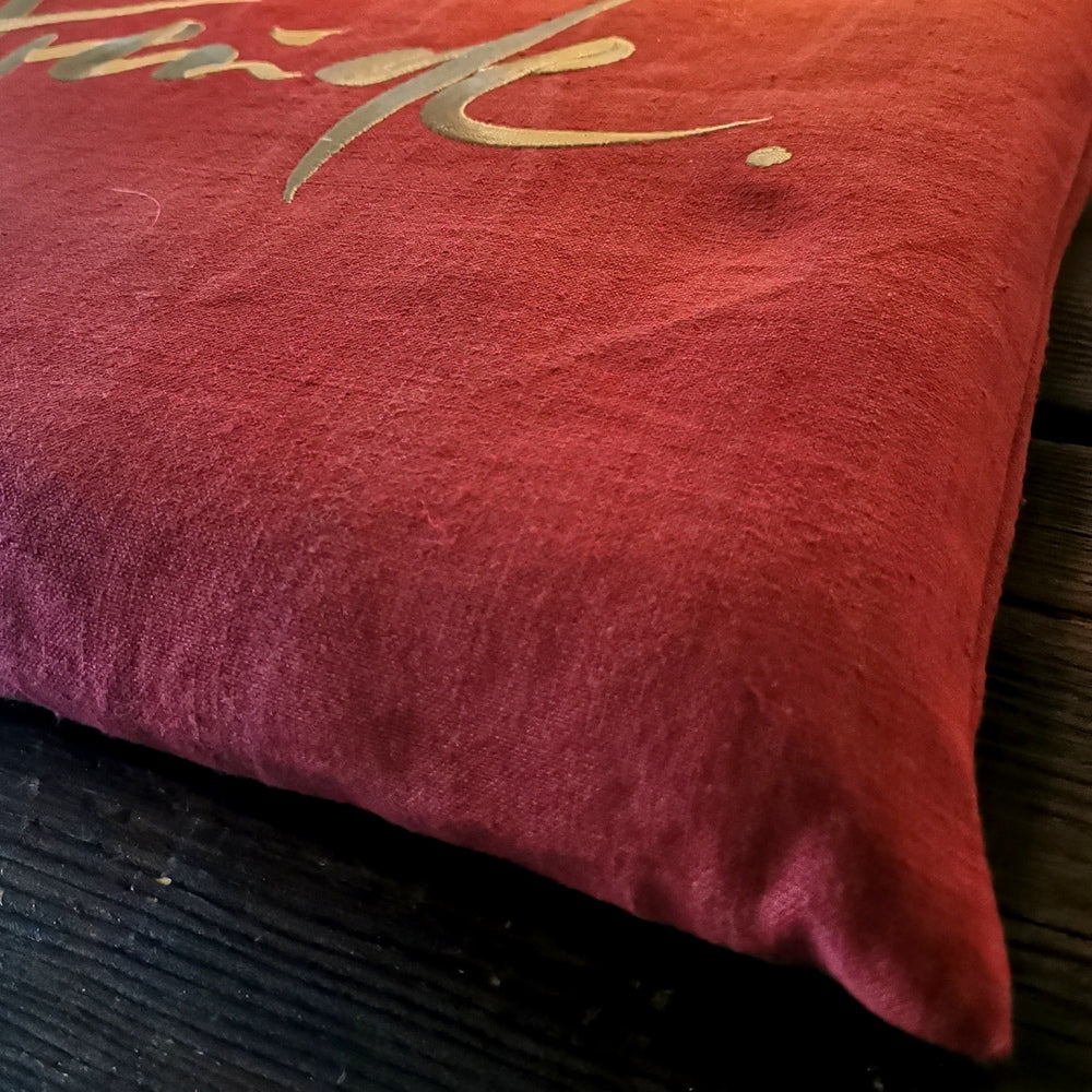 Bauernleinen-Flachkissen "Freude"