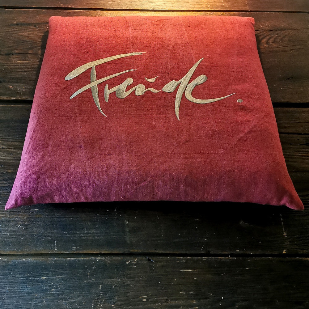 Bauernleinen-Flachkissen "Freude"