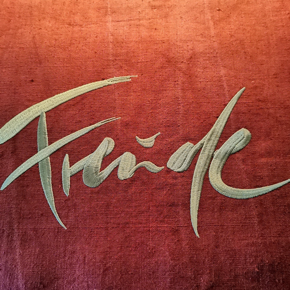 Bauernleinen-Flachkissen "Freude"