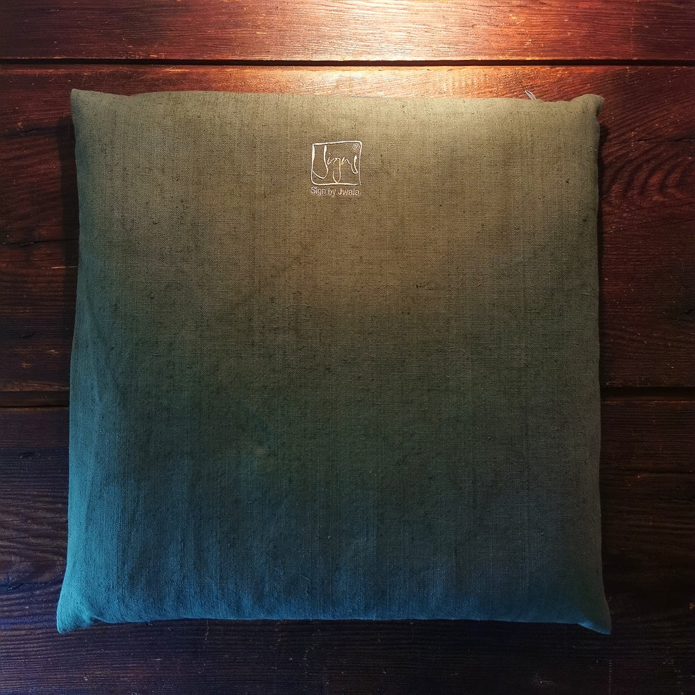 Bauernleinen-Flachkissen "Es geht mir richtig gut."