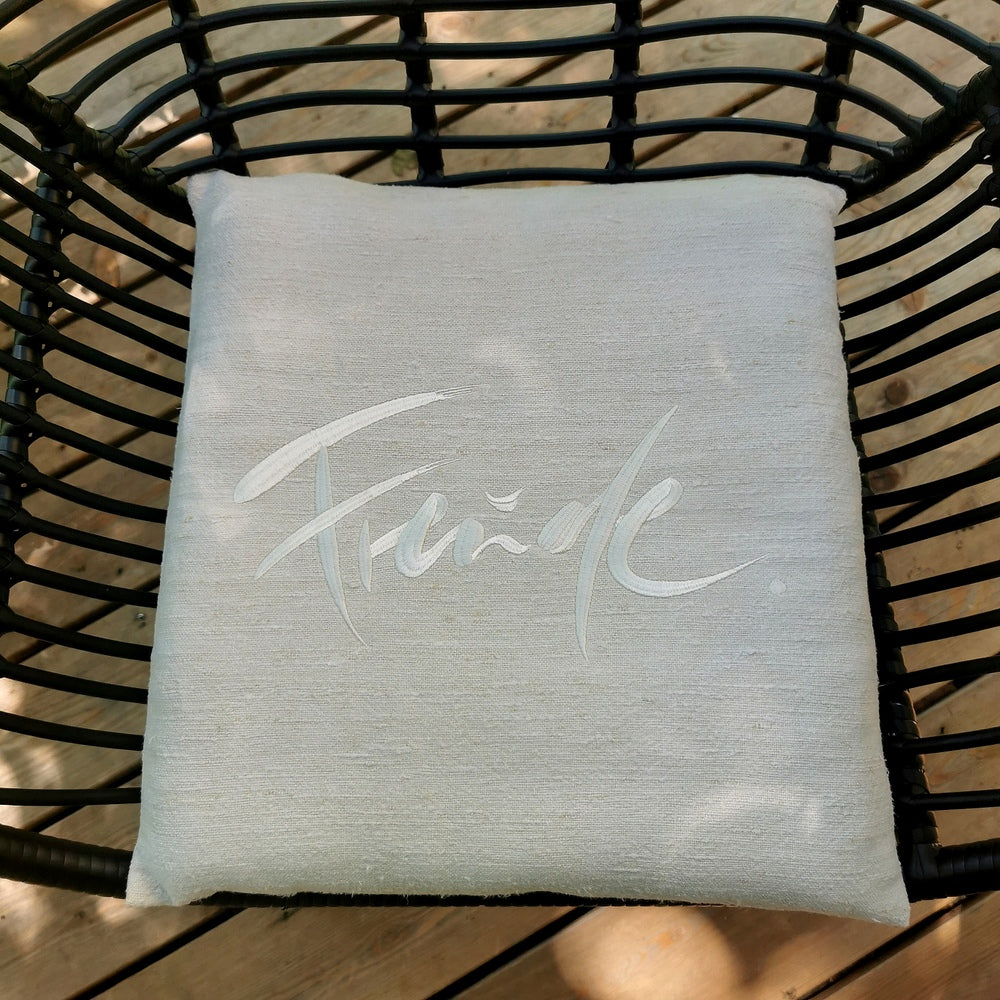 Bauernleinen-Flachkissen "Freude"