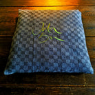 Bauernleinen-Flachkissen "Ich bin"