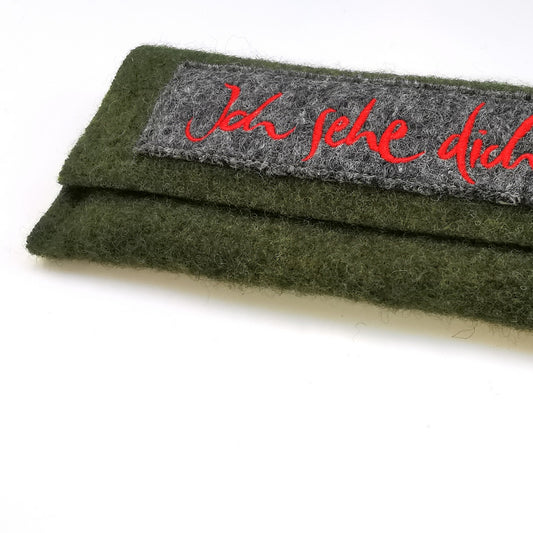 Brillentasche "Ich sehe dich" Grün/Rot