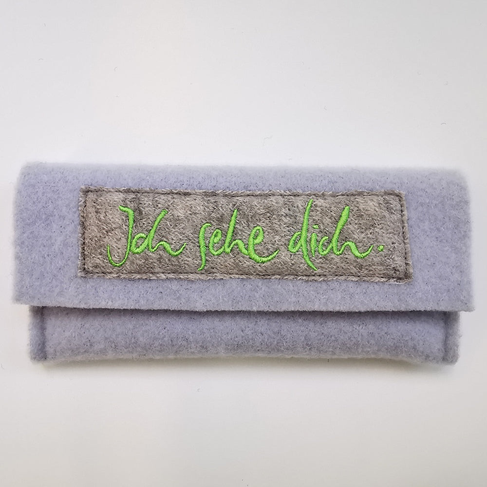 Brillentasche "Ich sehe dich" Hellblau/Creme